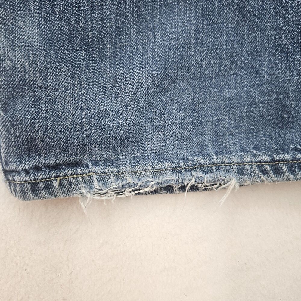 Levi's 569 Men's W34 L30 Loose Straight Fit Jeans Dark Blue Distressed Denim - Picture 7 of 9